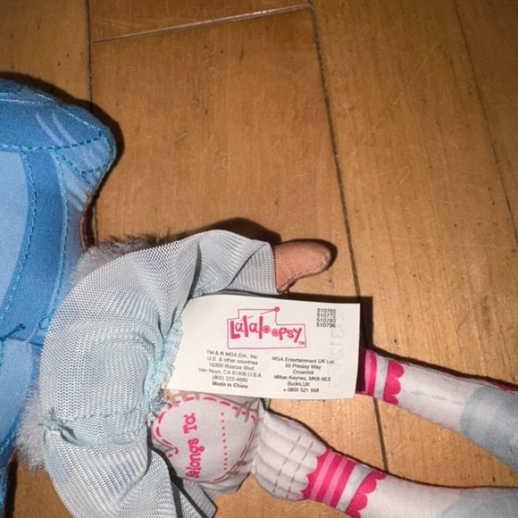 LalaLoopsy Doll Plush Pink And Blue Stuffed Animal Button Eyes - Picture 4 of 5